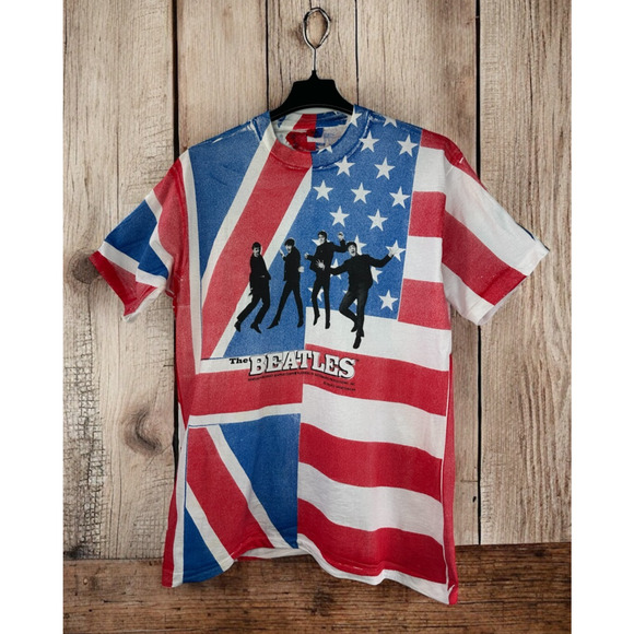 Vtg Beatles British American Flag Apple Corps Single Stitch XL T Shirt *Flawed* - Picture 16 of 16